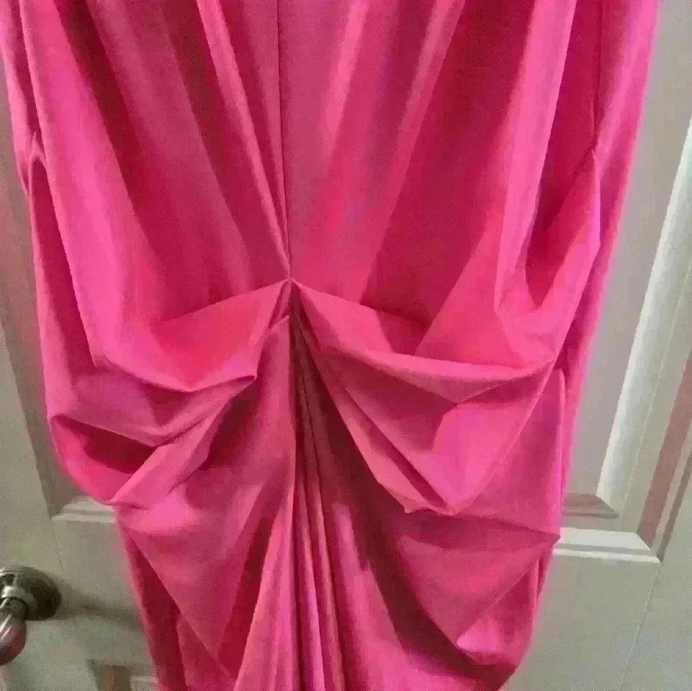 H&M Studio Collection Hot Pink Gown with Ruching in the back, Size XL, NWT - Picture 5 of 12